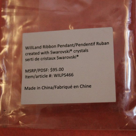 Ribbon Pendant Created With Swaroski Crystals - Picture 4 of 6